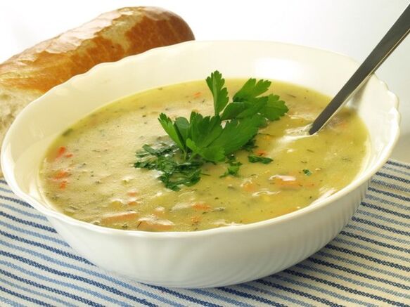 Vegetable puree soup with radish in the menu of a drinking diet for weight loss
